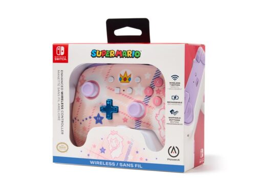 Power A Enhanced Wireless Controller Princess Peach Plaid 8