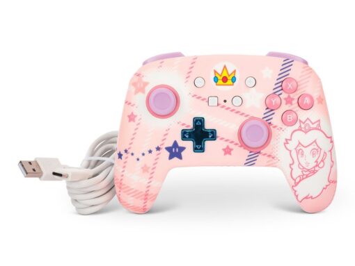 Power A Enhanced Wireless Controller Princess Peach Plaid 7