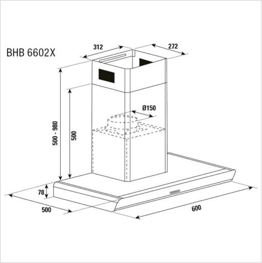 Hotte de ventilation BHB6602X BRANDT