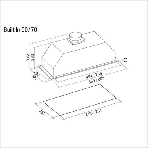 Hotte de ventilation BUILT IN 50 FORS