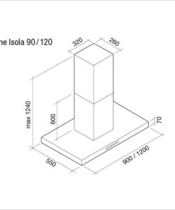 Hotte de ventilation PLANE ISOLA 90 FALMEC