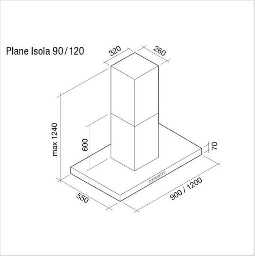 Hotte de ventilation PLANE ISOLA 90 FALMEC