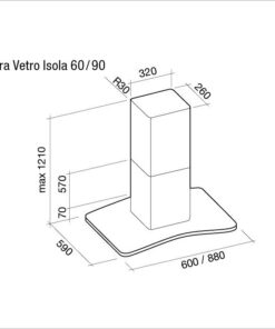 Hotte de ventilation ASTRA VETRO ISOLA 90 FALMEC