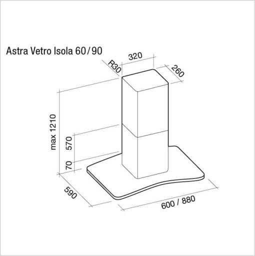 Hotte de ventilation ASTRA VETRO ISOLA 90 FALMEC