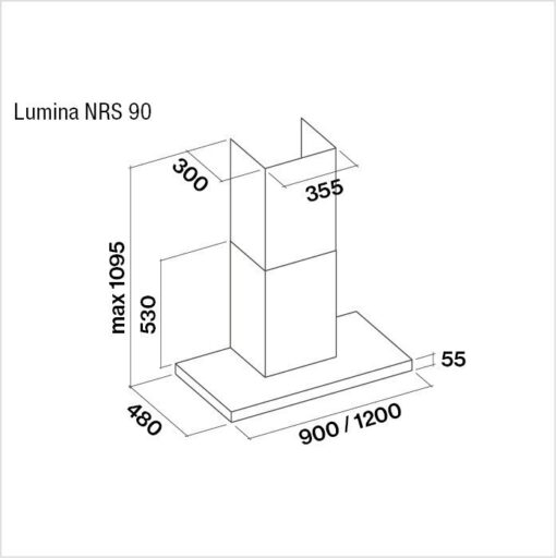 Hotte de ventilation EVO LUMINA NRS 90 N FALMEC