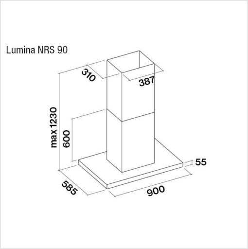 Hotte de ventilation EVO LUMINA NRS ISOLA 90W FALMEC