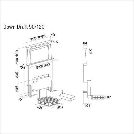 Hotte de ventilation DOWNDRAFT 90 N FALMEC