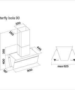 Hotte de ventilation BUTTERFLY ISOLA 90 N FALMEC