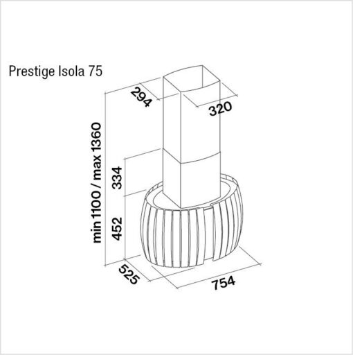 Hotte de ventilation PRESTIGE ISOLA 75 N FALMEC