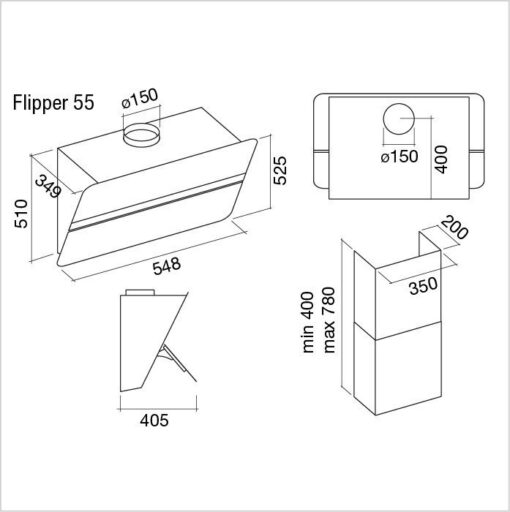 Hotte de ventilation FLIPPER 55 N FALMEC