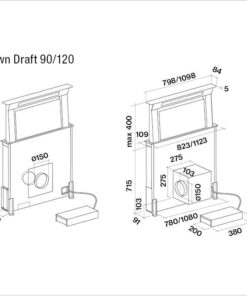Hotte de ventilation DOWNDRAFT 120 FALMEC