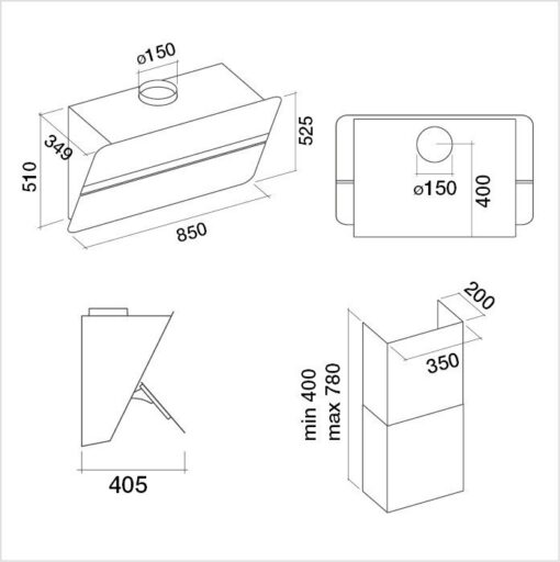 Hotte de ventilation FLIPPER 85 W FALMEC