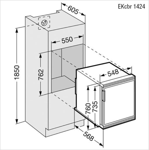 EKCBR-1424-21 LHD LIEBHERR Réfrigérateur brun