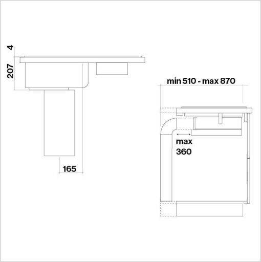 QUANTUM 84 FALMEC Hotte plan de travail 84 cm