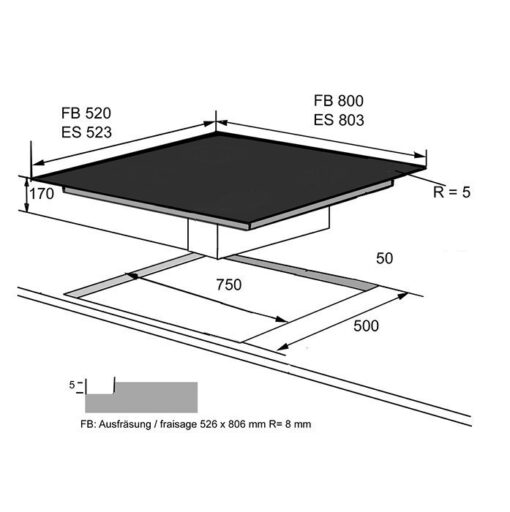 INTEGRAL 80 FB SLI FORS Induction avec hotte intégrée