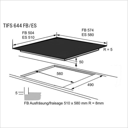 FORS Plan de cuisson induction 60 cm TIFS 644 ES