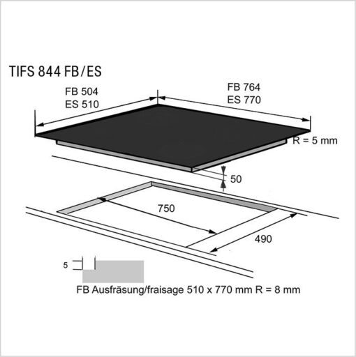 FORS Plan de cuisson induction 80 cm TIFS 844 FB