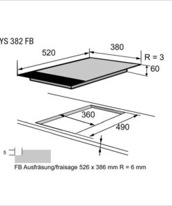 FORS Plan de cuisson induction 38 cm TITYS 382 FB