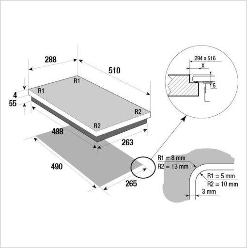 BRANDT Plan de cuisson induction 30 cm BPI6210B