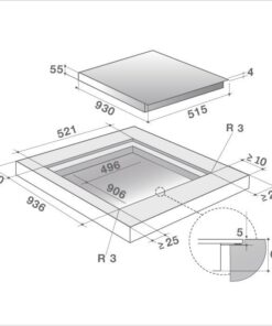 DE DIETRICH Plan de cuisson induction 90 cm DPI7965X