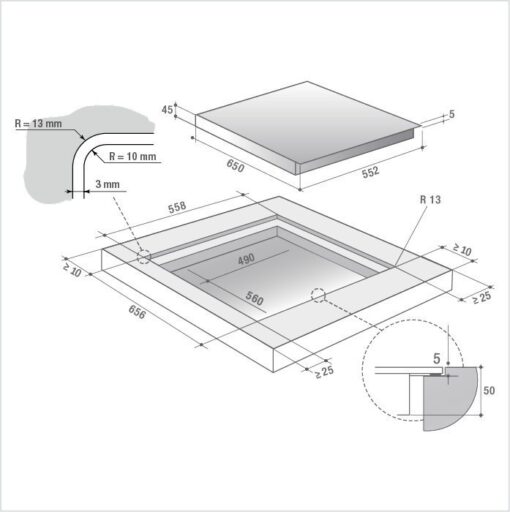 DE DIETRICH Vitrocéramique 65 cm DPV7650B