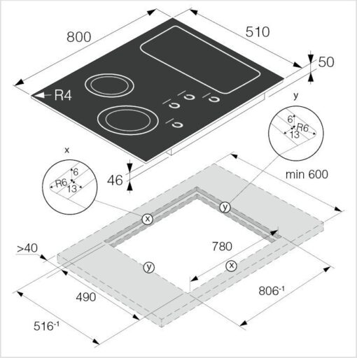 ASKO Plan de cuisson induction 80 cm HI1884MF