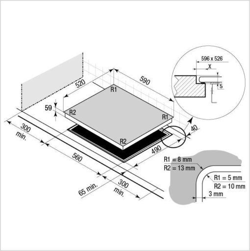 BRANDT Plan de cuisson induction 60 cm BPI6464B