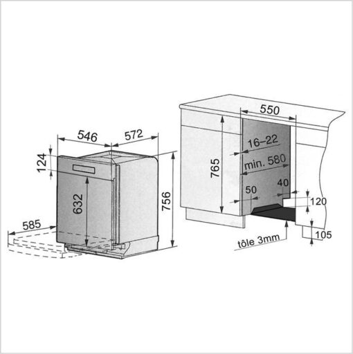 FORS Lave-vaisselle SMS 55 cm LV-455NI W 41091