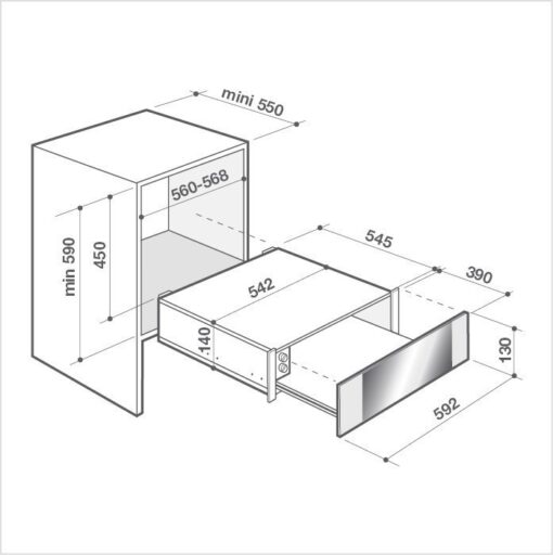 DE DIETRICH Tiroir chauffant 60 cm DWD7400G