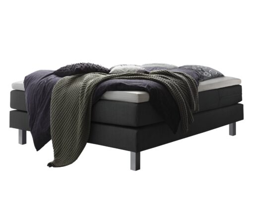 Lit boxspring Basio Hasena 140x200 cm Gris / Anthracite