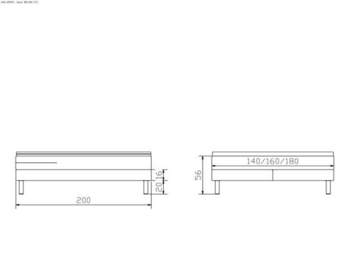 Lit boxspring Basio Hasena 140x200 cm Gris / Anthracite – Image 4