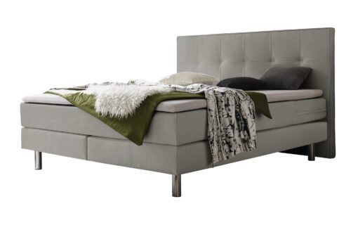 Lit boxspring Fleur Hasena 180x200 cm Gris/Argenté