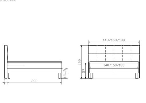 Lit boxspring Fleur Hasena 180x200 cm Gris/Argenté – Image 4