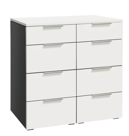 Commode Quatrine Hasena Anthracite / Blanc