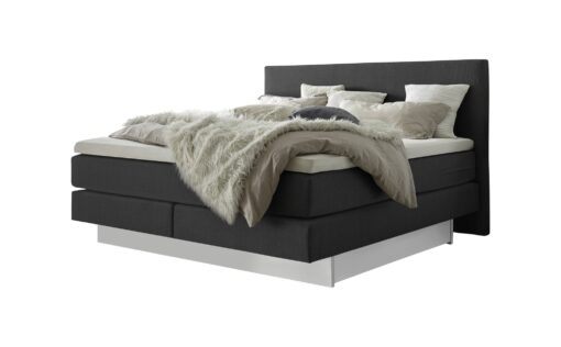 Lit boxspring incl. espace de rangement Denver Hasena 180x200 cm Anthracite / Blanc