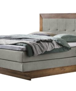 Lit boxspring incl. espace de rangement Texas Hasena 160x200 cm Gris / Brun