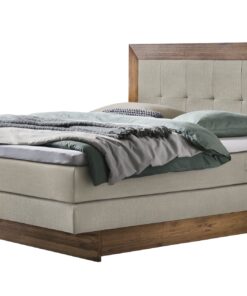 Lit boxspring incl. espace de rangement Texas Hasena 180x200 cm Beige / Brun