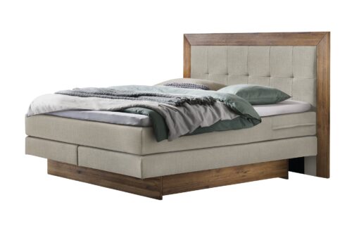 Lit boxspring incl. espace de rangement Texas Hasena 180x200 cm Beige / Brun