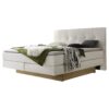 Lit boxspring incl. espace de rangement Miami Hasena 180x200 cm Blanc / Brun