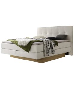 Lit boxspring incl. espace de rangement Miami Hasena 180x200 cm Blanc / Brun