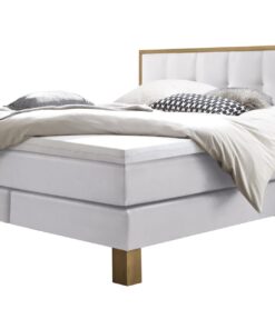 Lit boxspring Cottage Hasena 160x200 cm Blanc / Brun