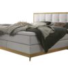 Lit boxspring Villa Hasena 140x200 cm Blanc / Brun