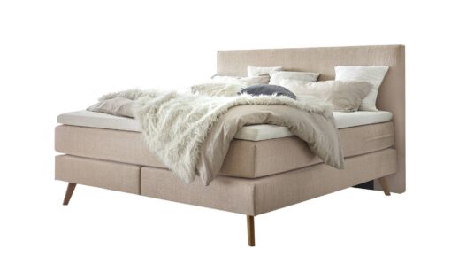 Lit boxspring Costa Hasena 140x200 cm Beige / Brun