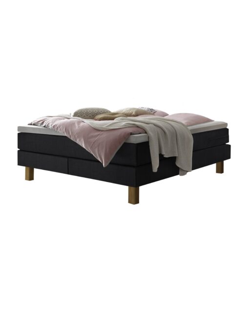 Lit boxspring Isoba Hasena 140x200 cm Anthracite / Brun