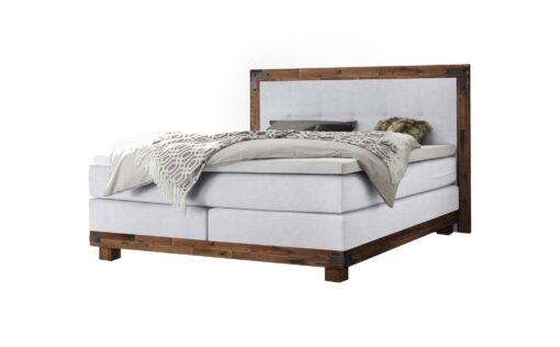 Lit boxspring Chicago Hasena 140x200 cm Blanc / Brun