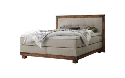 Lit boxspring Chicago Hasena 180x200 cm Beige / Brun