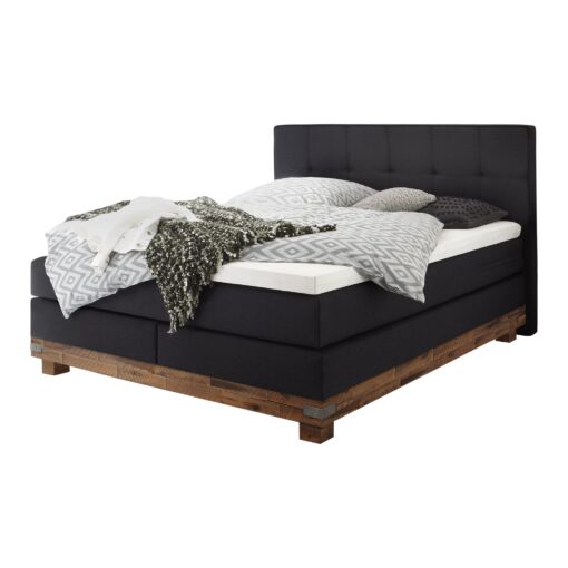 Lit boxspring Boston Hasena 180x200 cm Anthracite / Brun