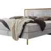 Lit boxspring Nordic Hasena 160x200 cm Gris / Brun