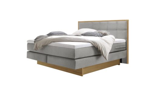 Lit boxspring incl. espace de rangement Ottawa Hasena 160x200 cm Gris / Brun