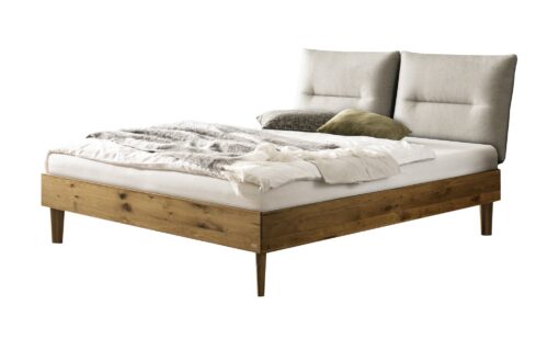 Lit Emilia Hasena Chêne bois massif 730-Cyclo cream 140x200 cm Blanc / Brun